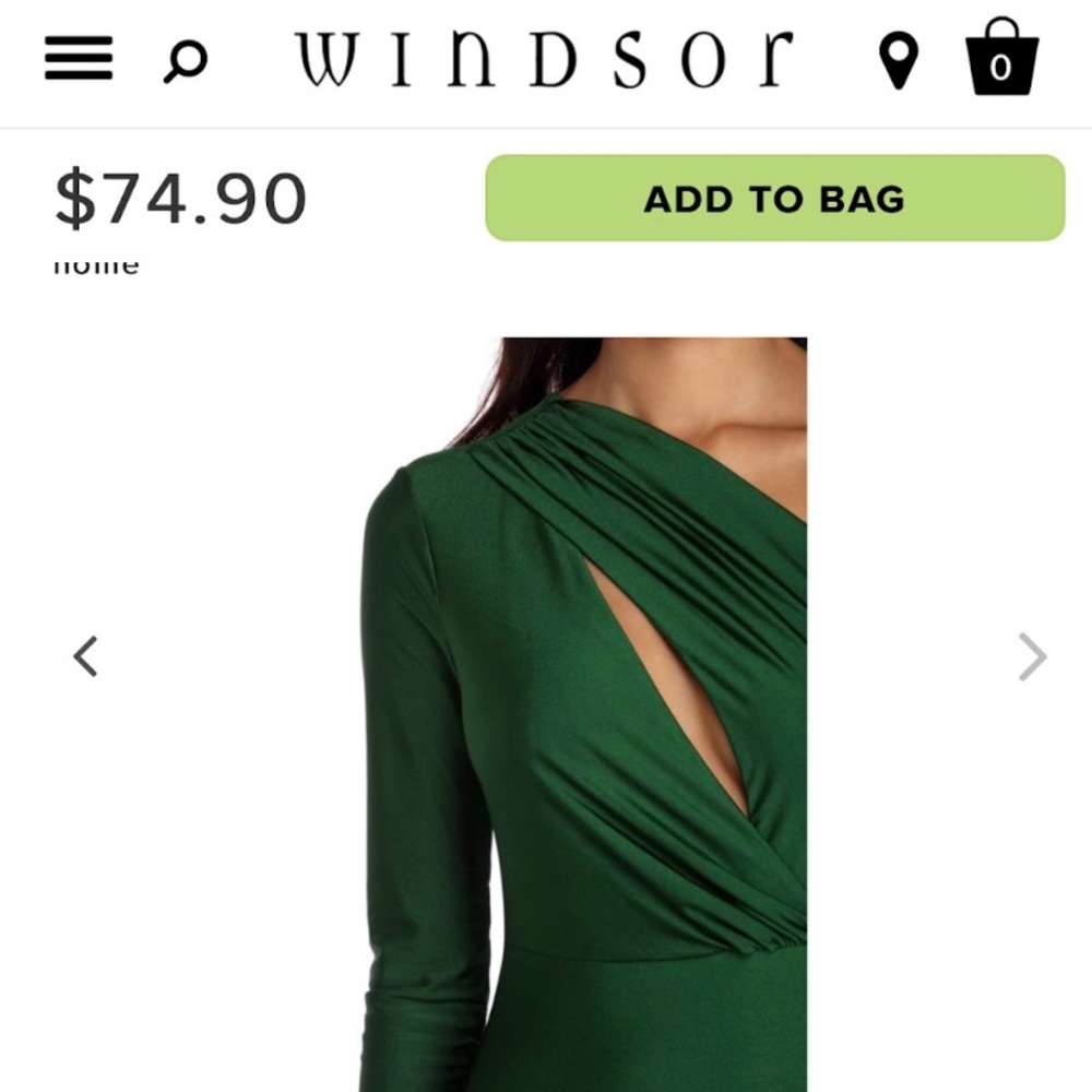 Emerald Green one shoulder dress